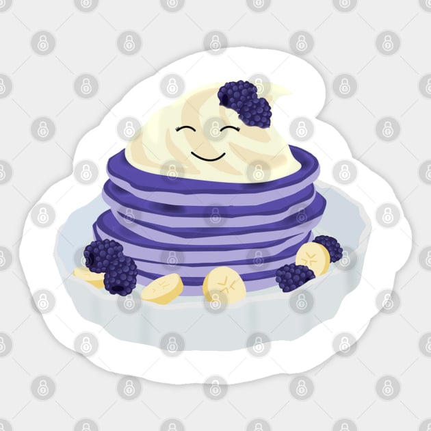 I'm a Blueberry Pancake Sticker by Nytelock Prints